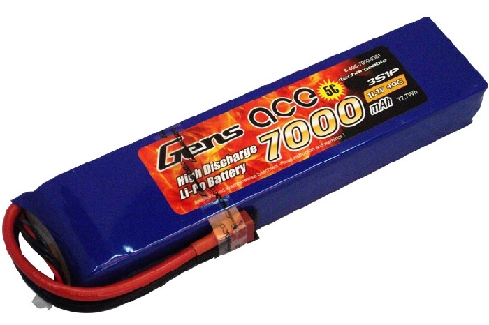 Gens ace 7000mAh 11.1V 40C 3S1P Lipo Battery packs - Click Image to Close