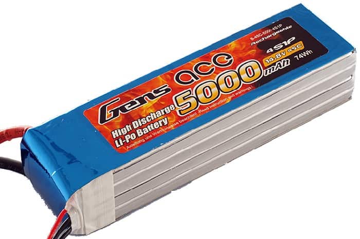 Gens ace5000mAh 14.8V 45C 4S1P Lipo Battery Pack