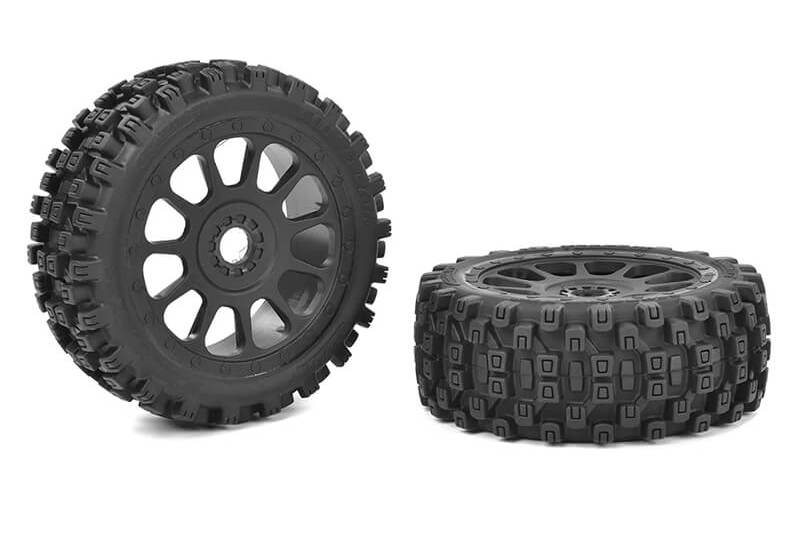 CORALLY SCORPION XTB OFF ROAD 1/8 TYRES GLUED ON RIMS