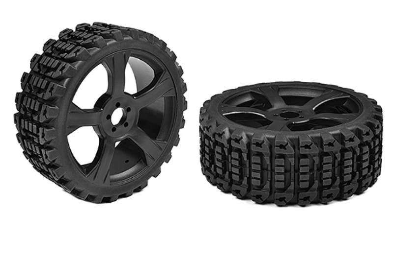 CORALLY OFF-ROAD 1/8 BUGGY TYRES XPRIT GLUED ON BLACK RIMS