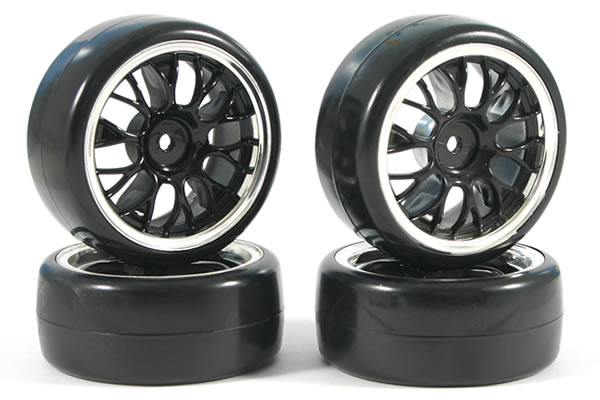 Fastrax Y-Spoke Drift Wheel & V2 Tyre Set (4) - Chrome