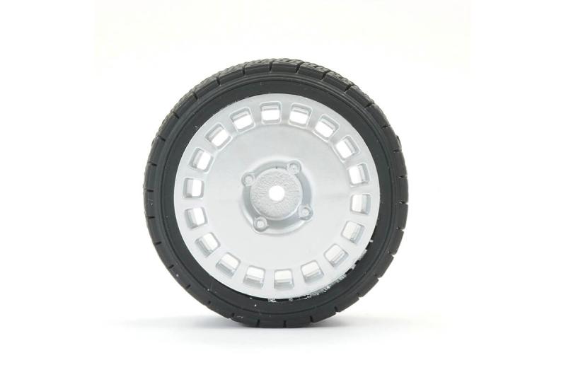 Fastrax 1/10 Rally Angle Tyre/Wheel Set Silver (4)