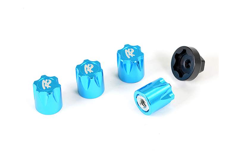 FASTRAX ANTIDUST ALUMNIUM M4 WHEEL NUT COVERS (4PC) - BLUE - Πατήστε στην εικόνα για να κλείσει