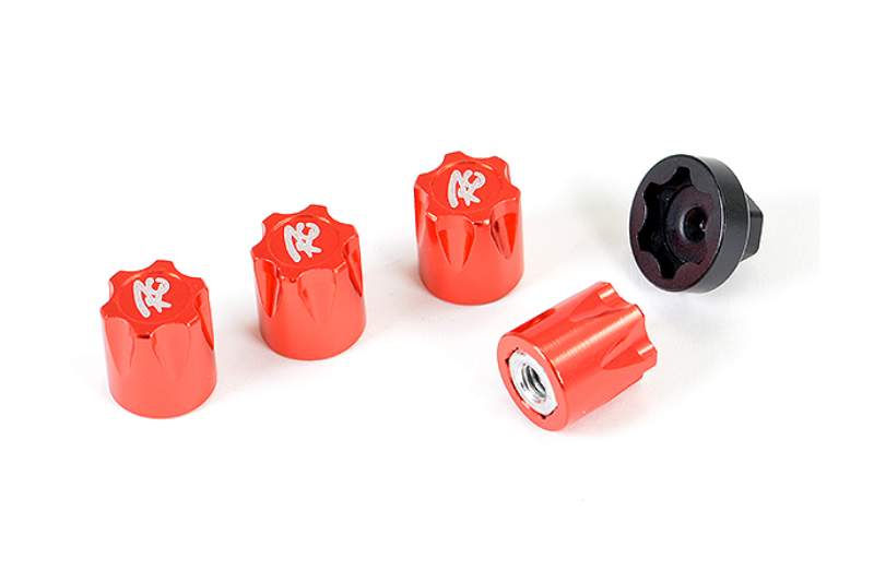 FASTRAX ANTIDUST ALUMNIUM M4 WHEEL NUT COVERS (4PC) - RED - Πατήστε στην εικόνα για να κλείσει