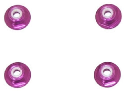 FASTRAX 8-32 PURPLE ALUMINIUM FLANGED LOCKNUTS (4) - Click Image to Close