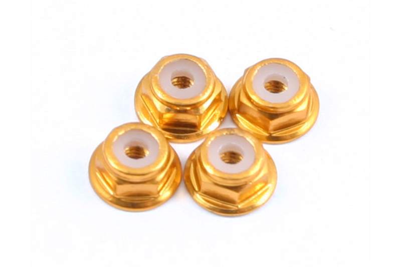 FASTRAX M2 GOLD FLANGED LOCKNUTS 4PCS