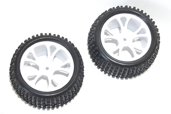 FTX Rear Buggy Wheel and Tyre Set White - Vantage