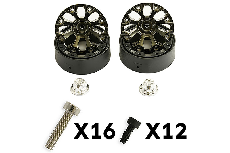 FTX TEXAN 1/10 8-SPOKE BLACK BEADLOCK WHEEL (PR)