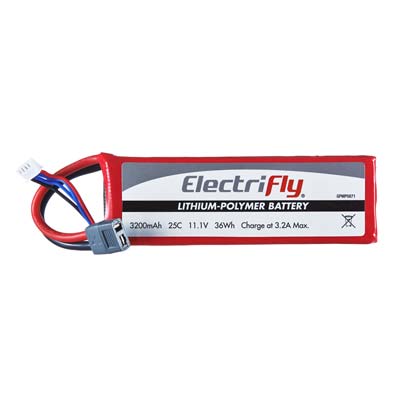 LiPo 3S 11,1 V 3200 mAh 30C ElectriFly - Πατήστε στην εικόνα για να κλείσει