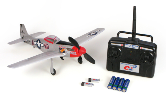 eRC MICRO P-51 MUSTANG RTF AIRPLANE - 2.4GHZ (MODE 2) - Πατήστε στην εικόνα για να κλείσει