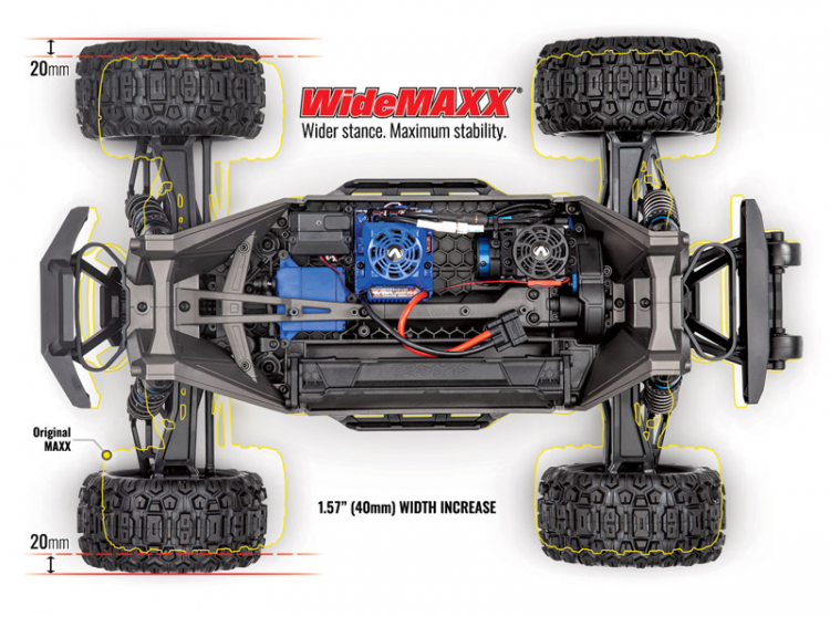 Traxxas WideMaxx 1/10 4WD Brushless Electric RC Monster Truck - Click Image to Close