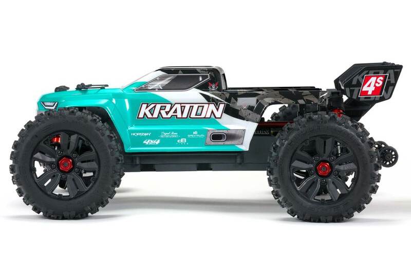 Arrma 1/10 KRATON 4X4 4S V2 BLX Speed RC Monster Truck RTR, Teal - Click Image to Close