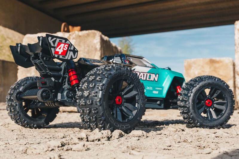 Arrma 1/10 KRATON 4X4 4S V2 BLX Speed RC Monster Truck RTR, Teal - Click Image to Close