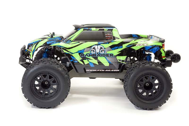 FTX RAMRAIDER 1/10 BRUSHLESS RC MONSTER TRUCK RTR - GREEN/BLUE - Click Image to Close