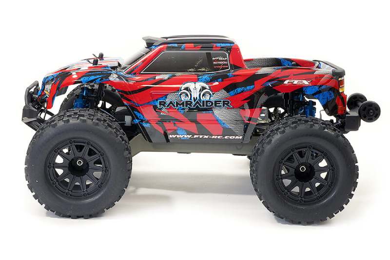 FTX RAMRAIDER 1/10 BRUSHLESS RC MONSTER TRUCK RTR -RED/BLUE - Click Image to Close