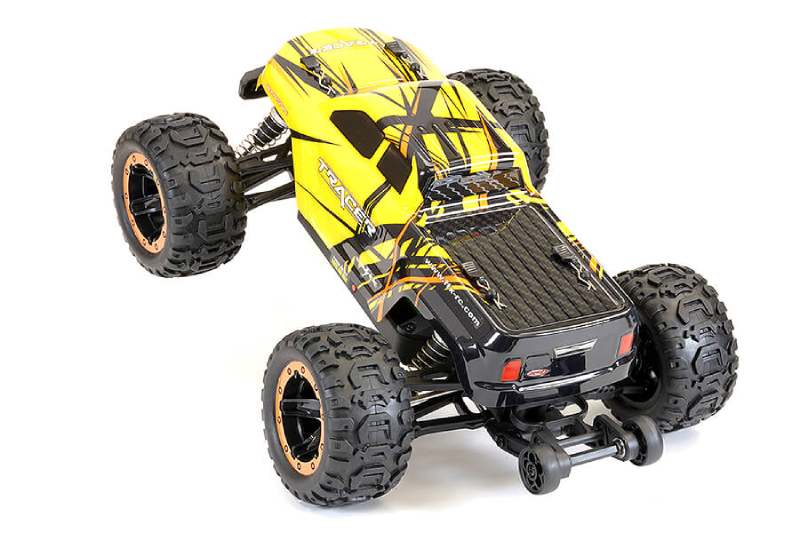 FTX TRACER 1/16 4WD BRUSHLESS RC MONSTER TRUCK RTR - YELLOW - Click Image to Close
