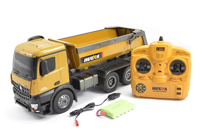 HUINA RC TIPPER/DUMP TRUCK 2.4G 10CH WITH DIE CAST CAB, BUCKETS - Click Image to Close