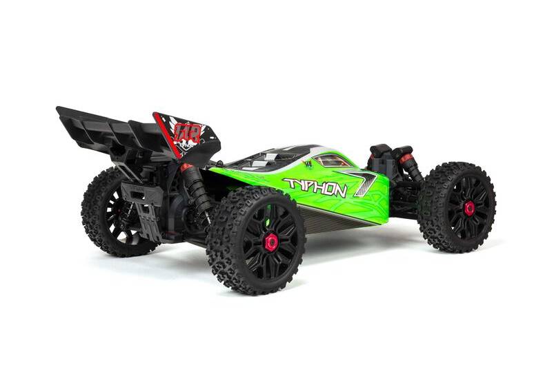 ARRMA TYPHON 4X4 V3 MEGA 550 1/8 Brushed Buggy RTR, Green - Click Image to Close