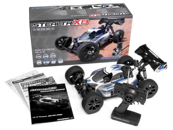 Maverick Stealth XB 1/8 4WD RTR Nitro Buggy - Πατήστε στην εικόνα για να κλείσει