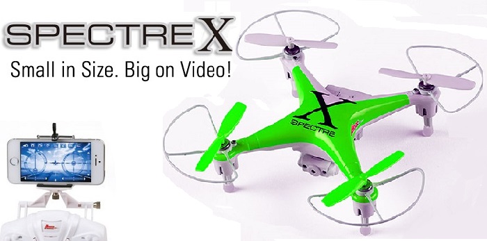 Spectre X Drone, WiFi FPV Camera - Green (AZSH1600FPVG)