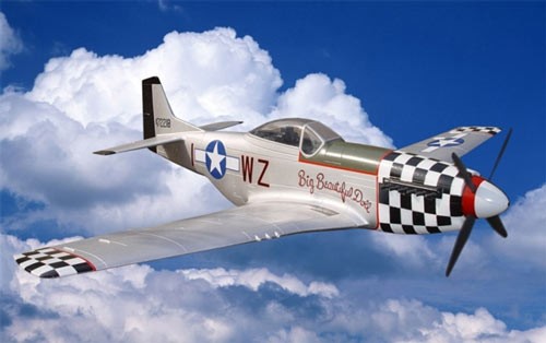 P51 Mustang Large Scale RC Planes Silver With Retracts ARF