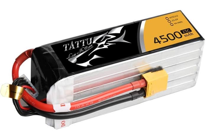 Tattu 4500mAh 22.2V 25C 6S1P Lipo Battery Pack with XT90