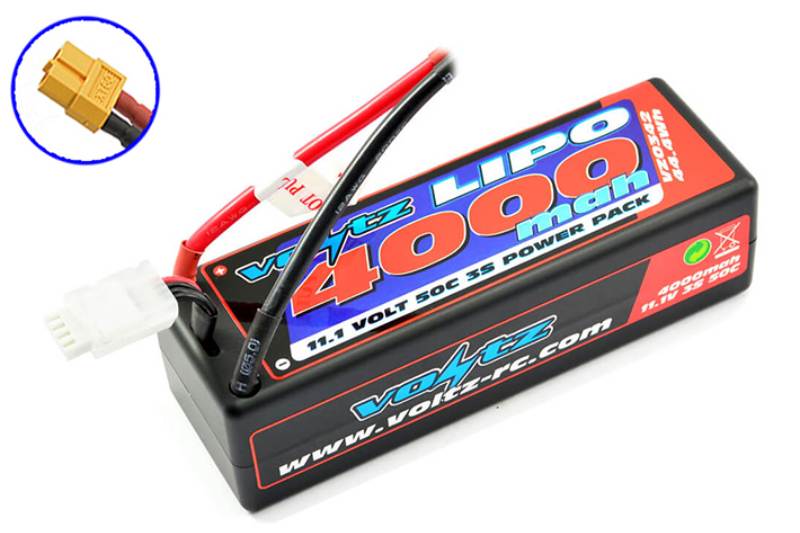 VOLTZ 4000MAH HARD CASE 11.1V 50C LIPO STICK PACK W/XT60