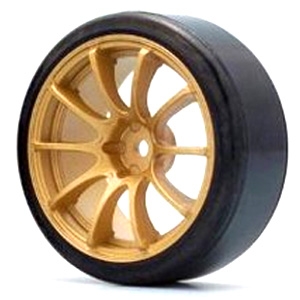 YOKOMO PREMOUNT DRIFT TYRE ADVAN RACING RS GOLD WHEEL