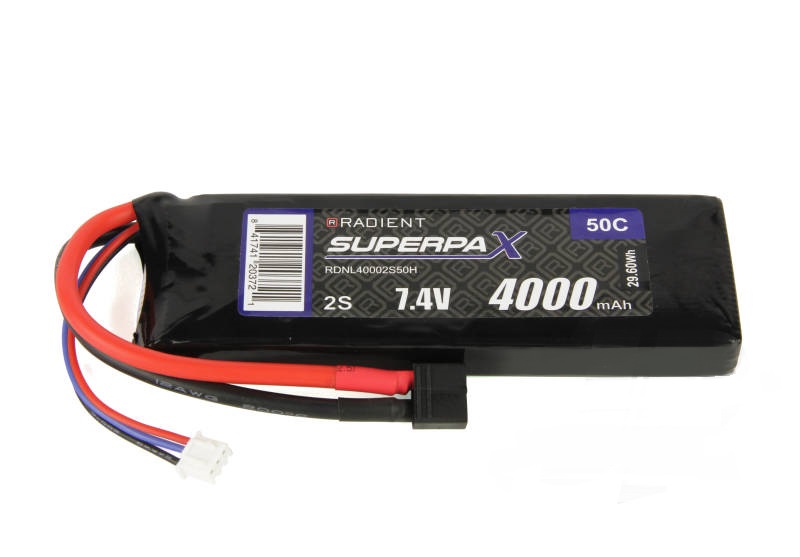 LiPo Batteries 2S 4000mAh 7.4V 50C HCT
