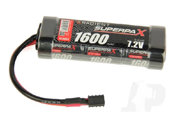 NiMH Battery 7.2V 1600mAh 2/3A Stick, HCT