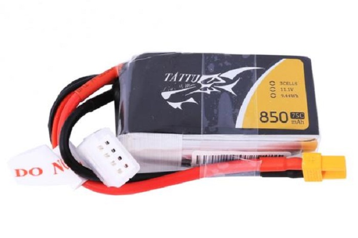 Tattu 850mAh 11.1V 75C 3S1P Lipo Battery Pack With XT30