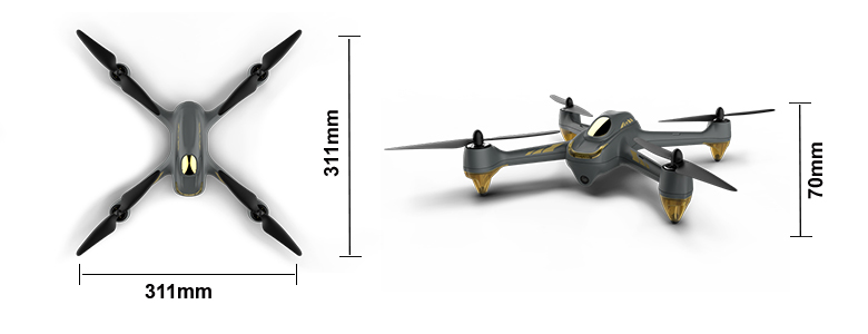 H501M Quadcopter Dimensions