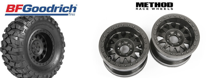 Axial 1.55 Method Beadlock Style Wheels and 1.55 BFGoodrich Krawler Tires